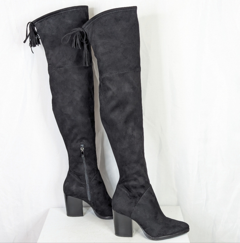 Marc Fisher Alinda Over The Knee Black Pointed Boots Size 7.5 - Picture 3 of 10